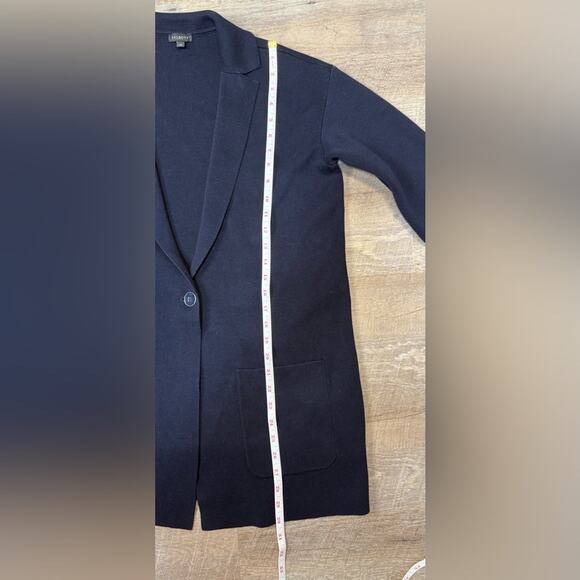 EUC Talbots Navy Blue Women's Knit Long Length Casual Blazer - Picture 9 of 10